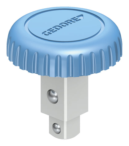 Cabezal tipo seta 1/4" Gedore detalle de la tapa de plástico azul