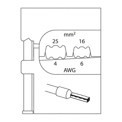 GEDORE 8140-07 - Módulo virolas cable 16/25mm