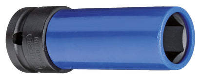 K 19 LS - Vasos de impacto de 1/2" de perfil hexagonal, modelo largo especial llantas