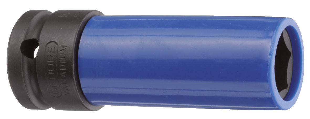 K 19 LS - Vasos de impacto de 1/2" de perfil hexagonal, modelo largo especial llantas