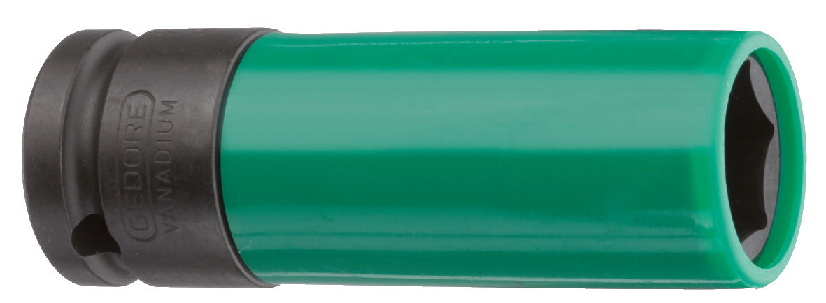 K 19 LS - Vasos de impacto de 1/2" de perfil hexagonal, modelo largo especial llantas