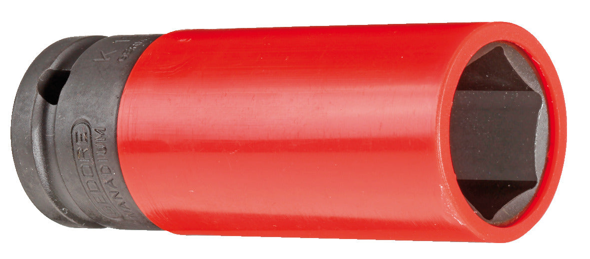 K 19 LS - Vasos de impacto de 1/2" de perfil hexagonal, modelo largo especial llantas