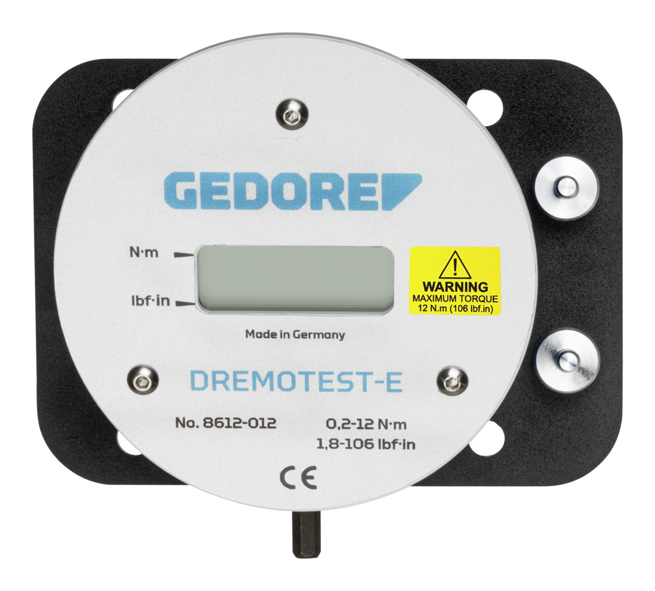 Comprobador digital de par Dremotest E Gedore detalle de la pantalla y controles