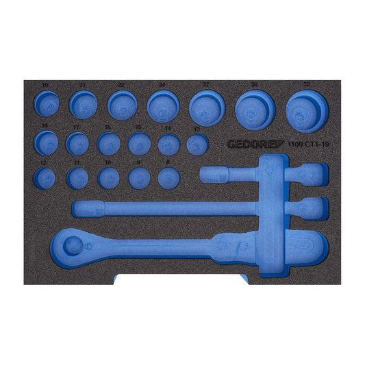 GEDORE EI-1100 CT1-19 - Espumón L-BOXX - Vasos 1/2"