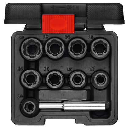 R68003010 - Extractor de ranura helicoïdal 1/2", 10-19 mm, 10 peces