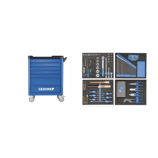 Workster Smartline tailerreko gurditxoa 147 erreminta sorta batekin