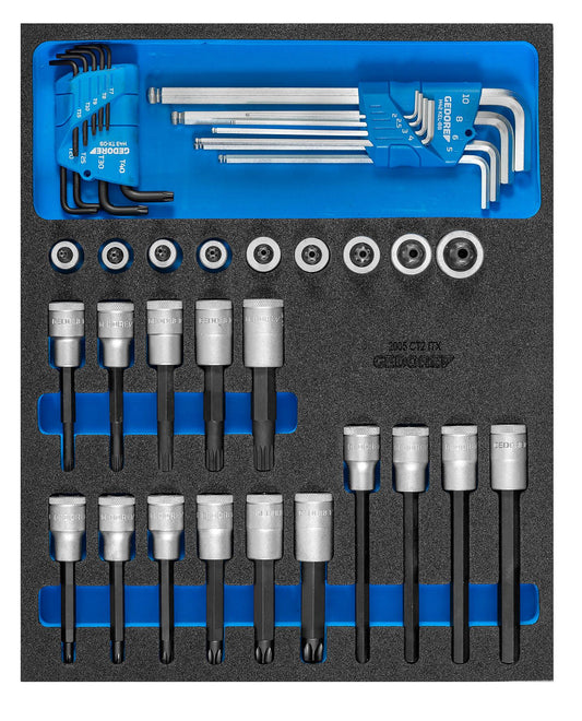 Juego de vasos destornillador 1/2" en modulo CT