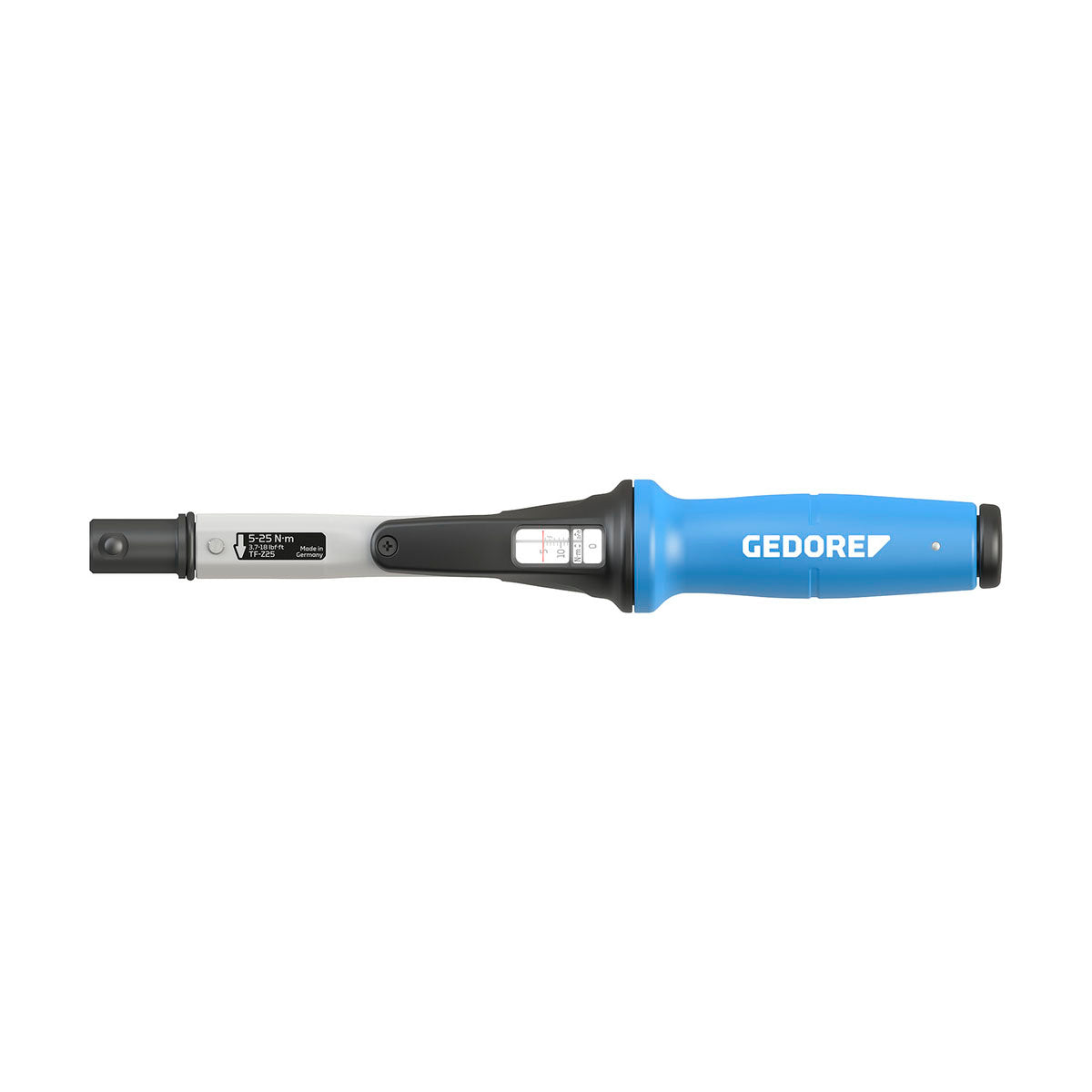 TF-Z25 - Llave dinamometrica TORCOFIX Z 16 5-25 Nm: Llave dinamométrica con mango azul, escala graduada y cuadradillo macho