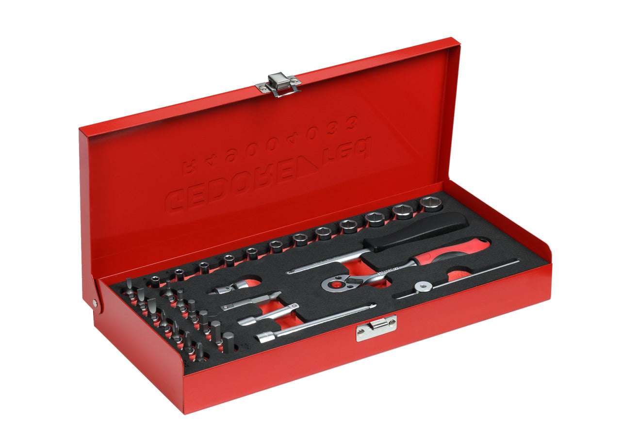 R49004033 - Juego de llaves de vaso 1/4", 4-13 mm, 33 piezas