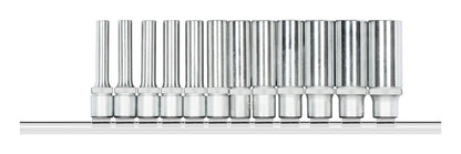 R41008012 - Joc de claus de got 1/4" hexagonals amb carril, 12 peces