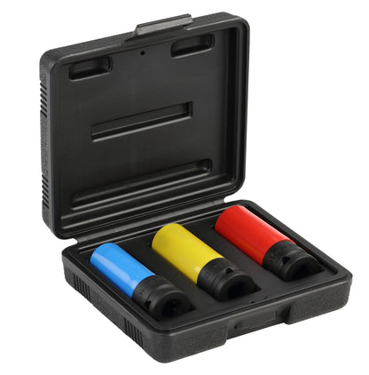R63043003 - Juego de vasos de impacto 1/2" para llantas, 3 piezas