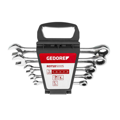 GEDORE red R07105005 - Juego de 5 llaves combinadas de carraca, 8-19 mm