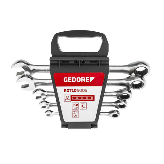 GEDORE red R07105005 - Juego de 5 llaves combinadas de carraca, 8-19 mm