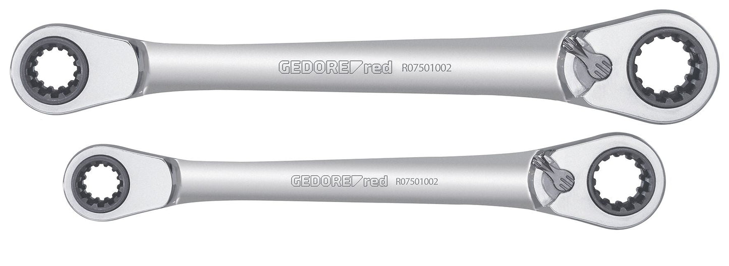 GEDORE red R07501002 - Juego de 2 llaves de carraca para 63 aplicaciones diferentes