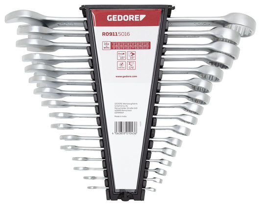 GEDORE red R09115016 - Juego de llaves combinadas en pulgadas AF 1/4"-1.1/4", 16 piezas