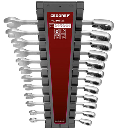 GEDORE red R07205112 - Juego de 12 llaves combinadas de carraca 8-19mm