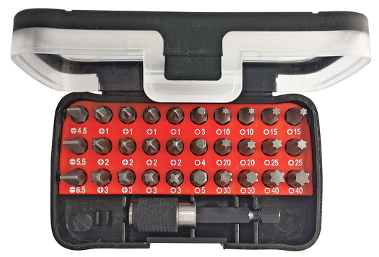 R33005031 - Juego de puntas 1/4" SL+PH+PZ+TX+hexagonal, 32 piezas