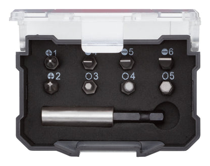 R33005009 - Juego de puntas 1/4" PH+SL+hexagonal con portapuntas magnético, 9 piezas