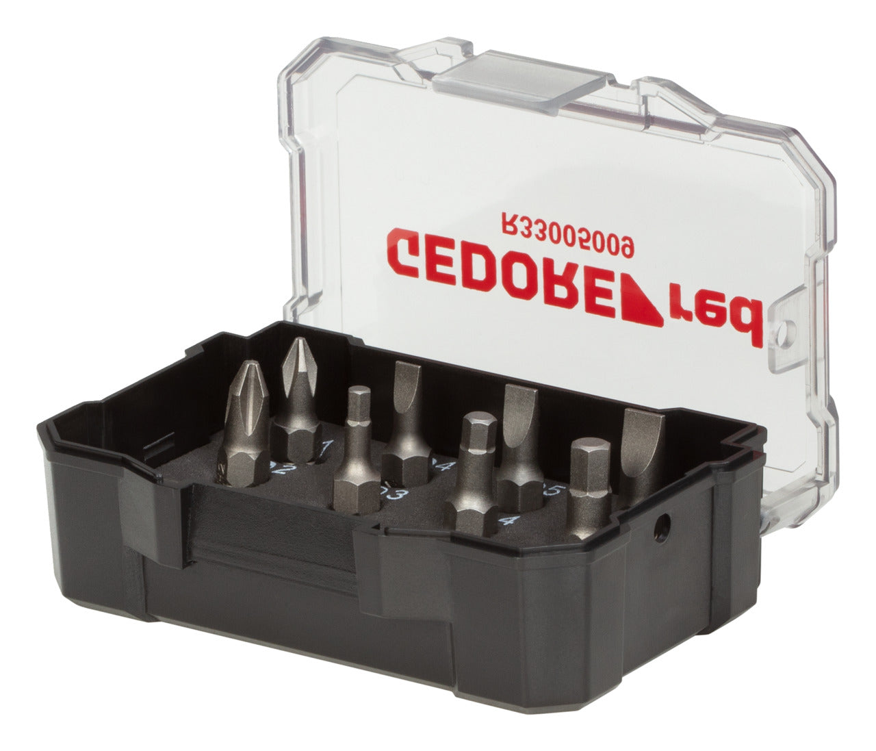 R33005009 - Juego de puntas 1/4" PH+SL+hexagonal con portapuntas magnético, 9 piezas