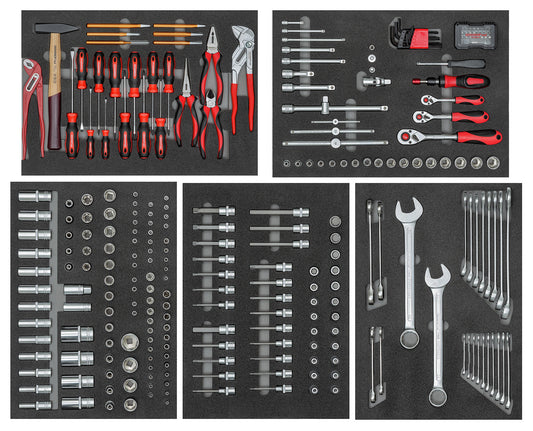 GEDORE red R22350012 - Juego de 273 herramientas en 5 módulos de espuma Check Tool