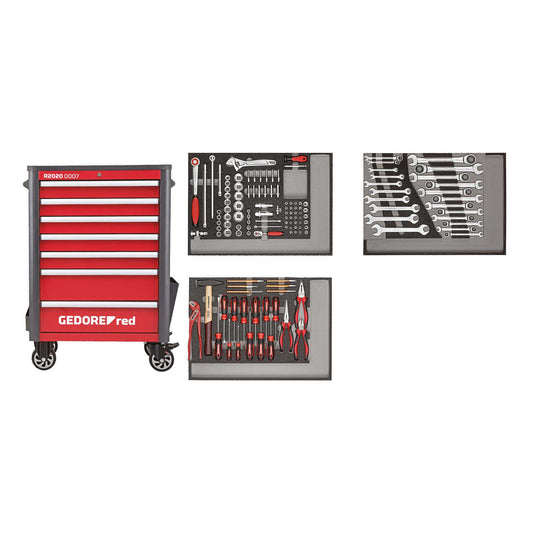 GEDORE red R22071004 - Carro de taller WINGMAN con surtido de 129 herramientas