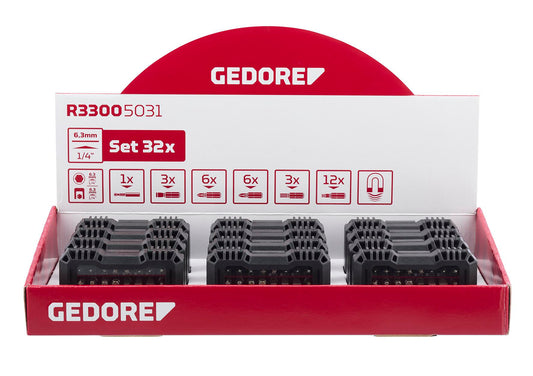 GEDORE red R33009032 - Pantalla 12xBit-Box 1/4 SL PH PZ TX 32tlg