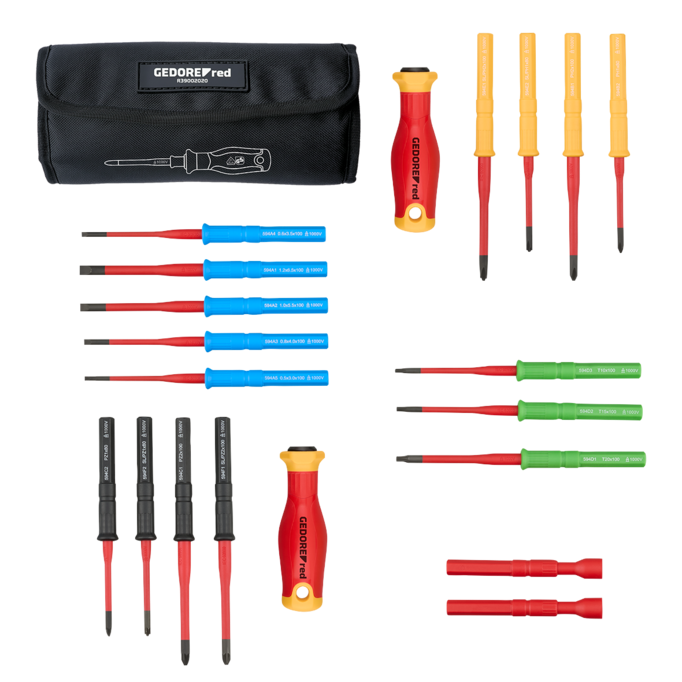 Estuche del juego de 20 destornilladores VDE GEDORE red