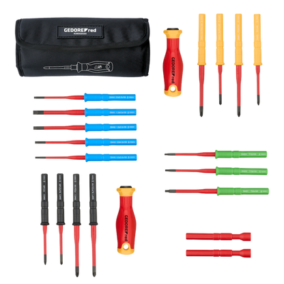 Estuche del juego de 20 destornilladores VDE GEDORE red