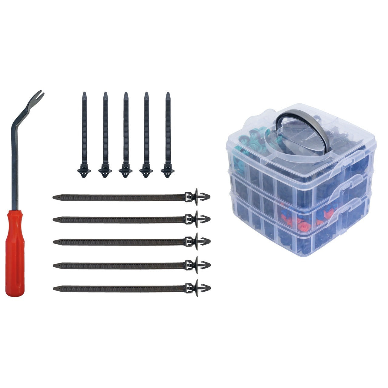 GEDORE Automotive R19002676 - Joc de 676 clips de fixació amb palanca de desmuntatge