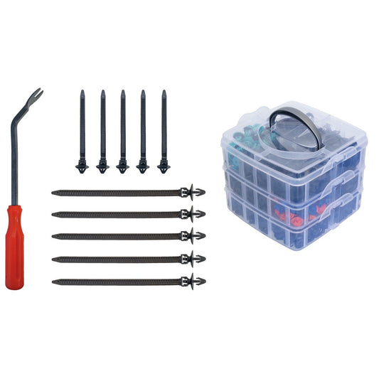 R19002676 - Juego de clips de sujeción de 676 piezas con palanca de desmontaje